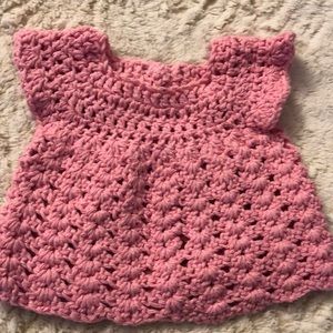 Handmade crochet baby dress. Cotton. New.